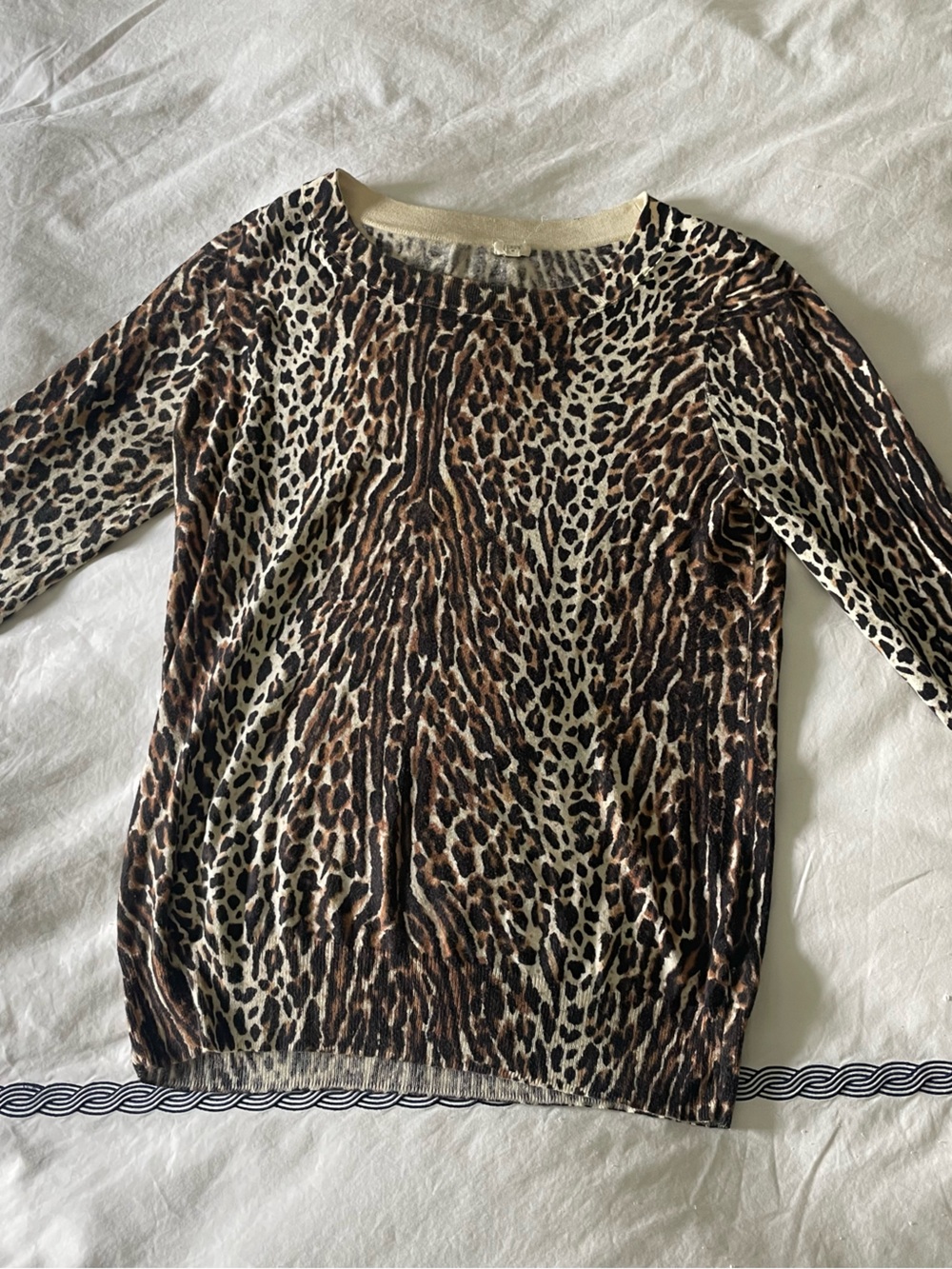 J. Crew Leopard Print Long Sleeve Tippi Sweater in Brown and Black - Picture 1 of 6